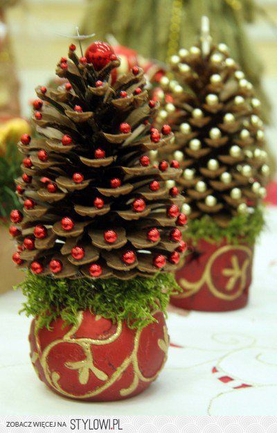 Décorations de Noël avec des pins secs (6)