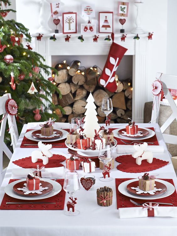 Centre de table rouge de Noël (4)