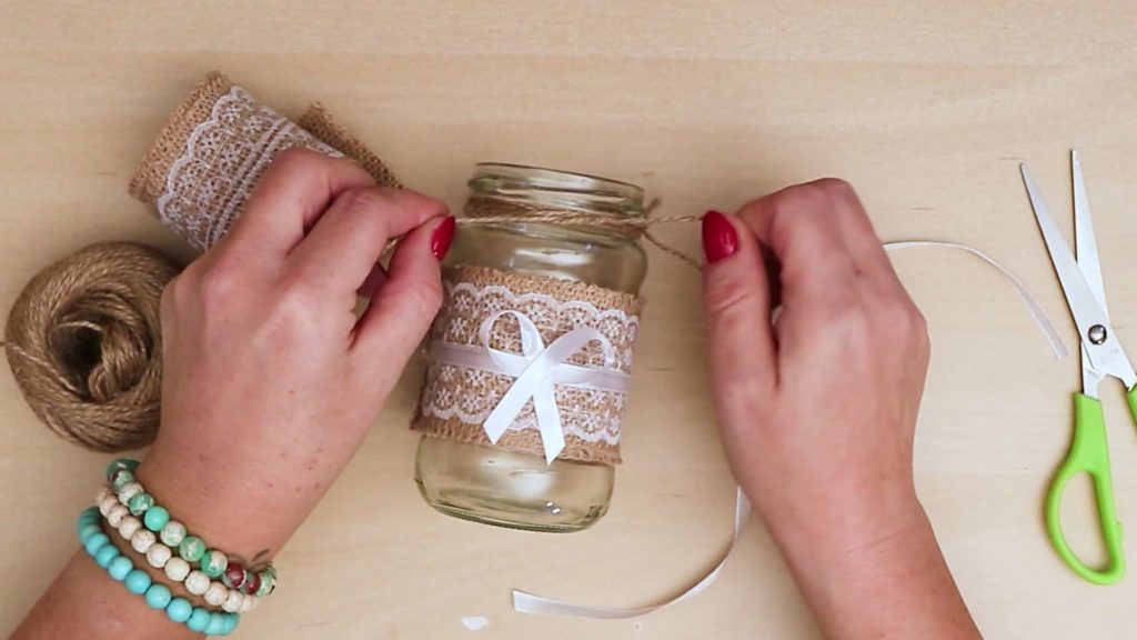 Bricolage vintage Mason Jar Craft Add String