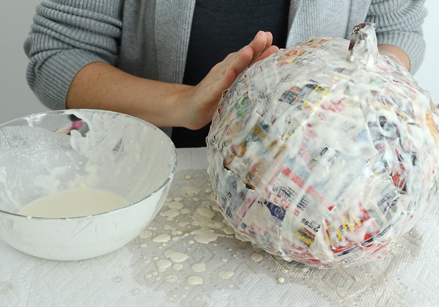 Citrouille en papier mâché 7