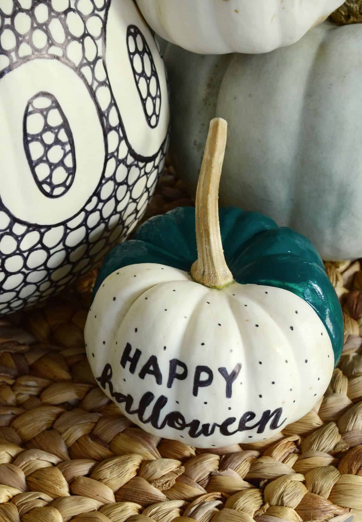 Bricolage citrouille à motifs noir et blanc joyeux halloween