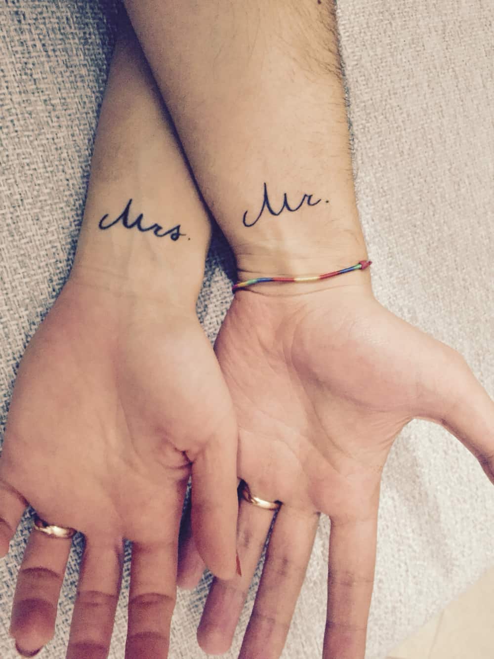 Idées de tatouage de mariage Mr et Mme