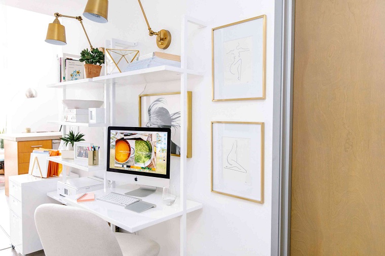 bureau a la maison-or blanc-idees-design