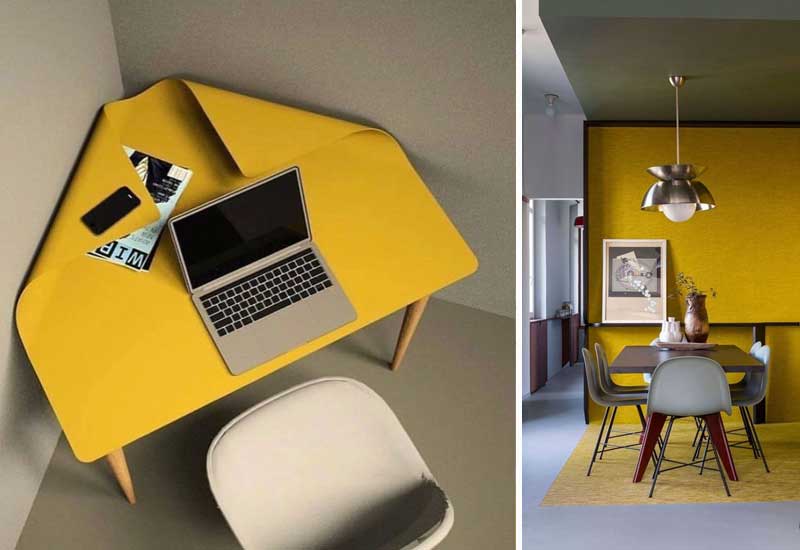 Gris et jaune, couleurs Pantone 2021