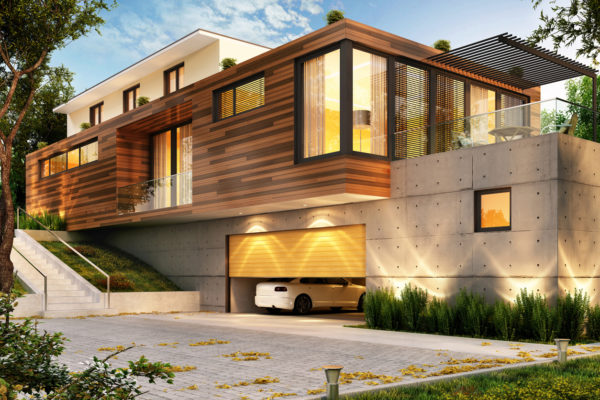 Idées conseils pour faire une façade de maison minimaliste grande façade avec du bois 