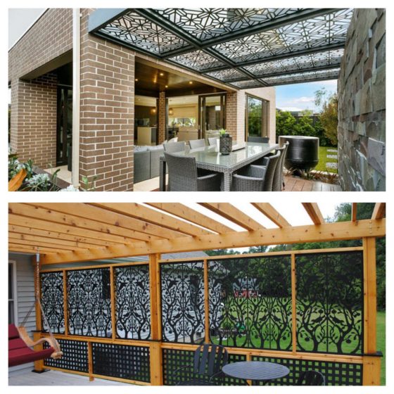 Panneaux découpés au laser pour terrasses