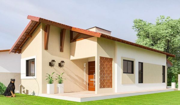 Idées conseils pour faire une façade de façade de petite maison avec des tons neutres de conception simple 