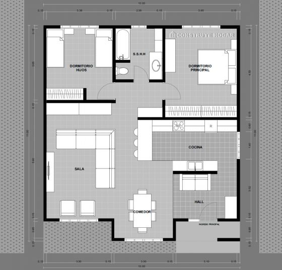 Plan de petite maison un étage 110 mètres carrés