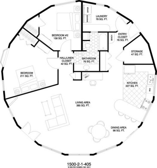 Plan de maison en cercle radial 