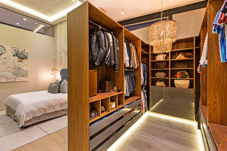 Sovrum design med omklädningsrum