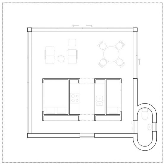 Plan maison de campagne de 40 mètres carrés