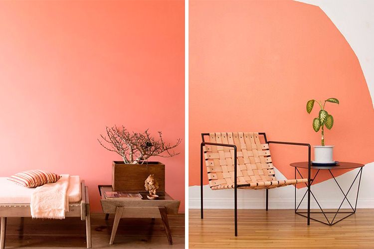 Murs de couleur corail vivant