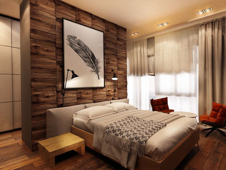 mur-bois-style-chambre-à-coucher