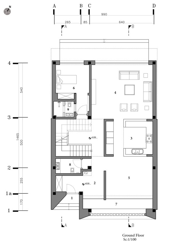 Plan de maison moderne à deux niveaux