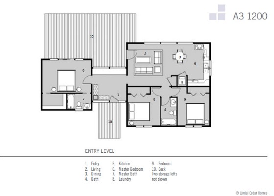 Plan de maison de campagne de trois chambres