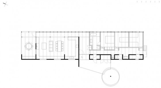 Plan de maison rectangulaire à un étage