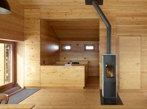 Conception de cuisine en bois de maison de montagne