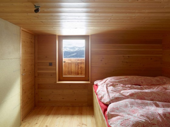 Conception de chambre à coucher revêtue de bois