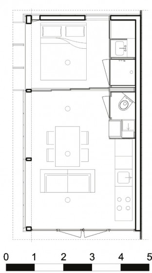 Petit plan de maison d'une chambre