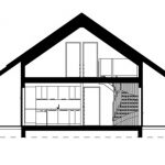 Plan de coupe de maison de campagne