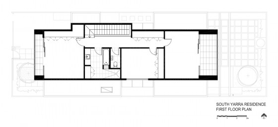 Plan de maison moderne à deux étages - deuxième niveau