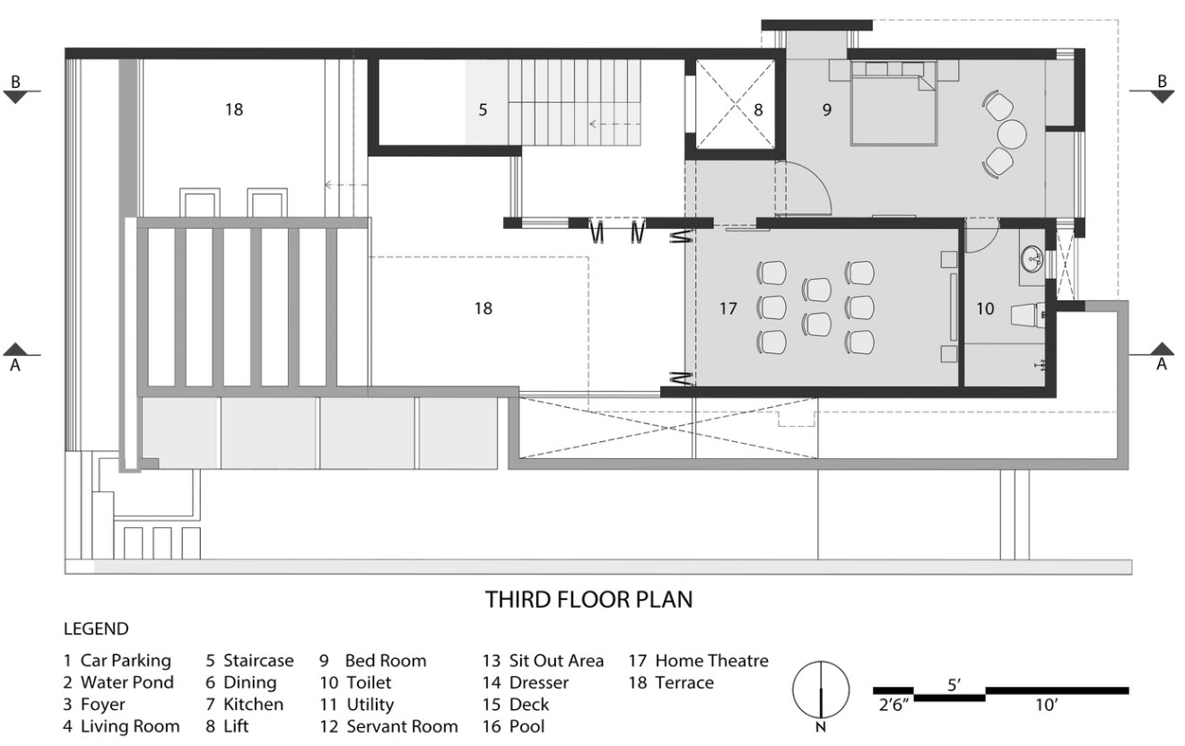 Plan de maison à deux étages niveau III 