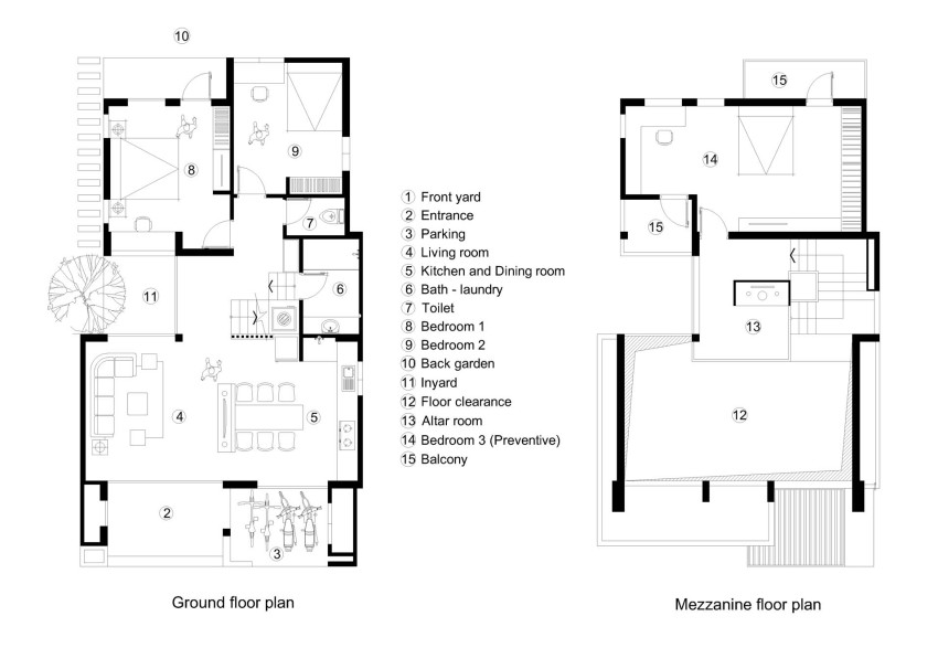 Plans de maison deux étages trois chambres