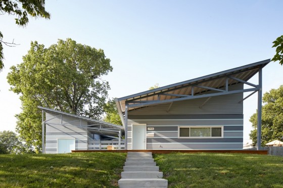 Conception de façade de maison auto-durable