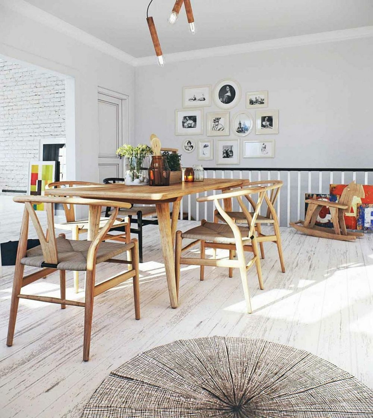 salle-a manger-chaises-table-bois-murs-couleur-blanc-options