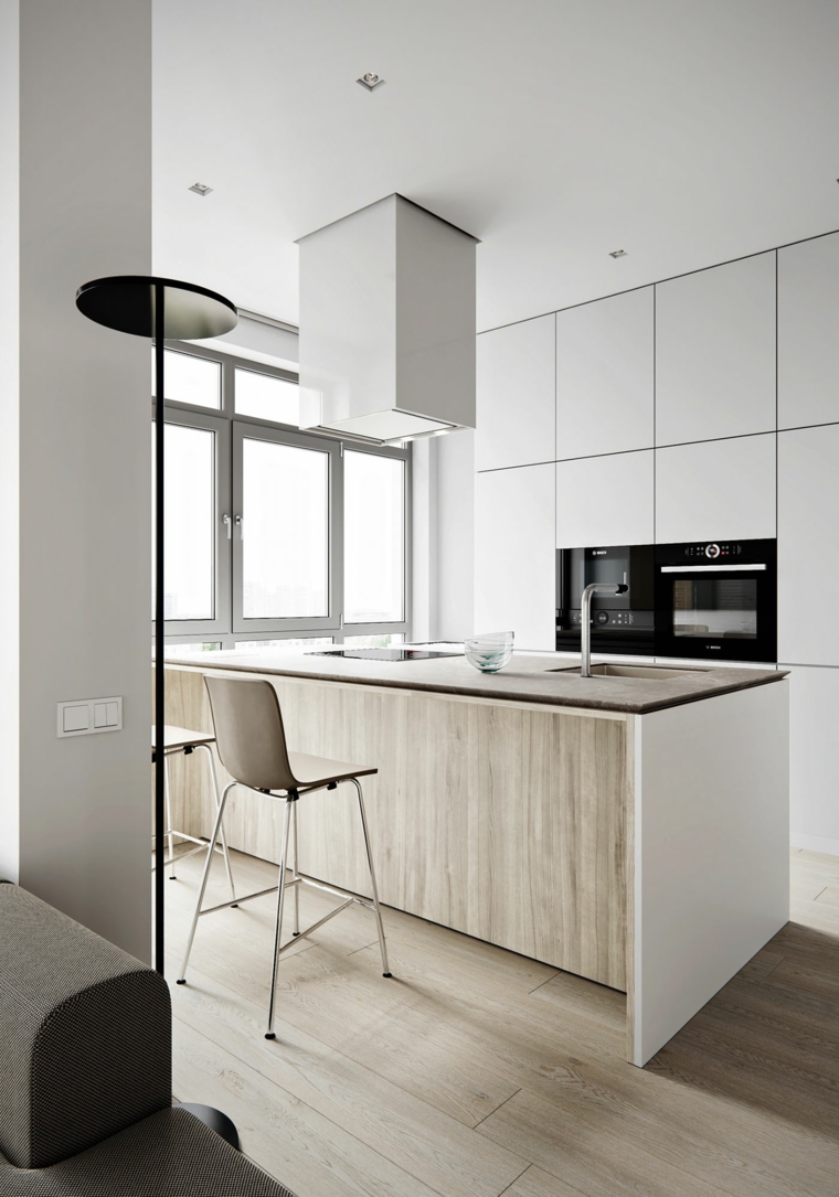 design d'intérieur-cuisine-moderne-blanc-bois