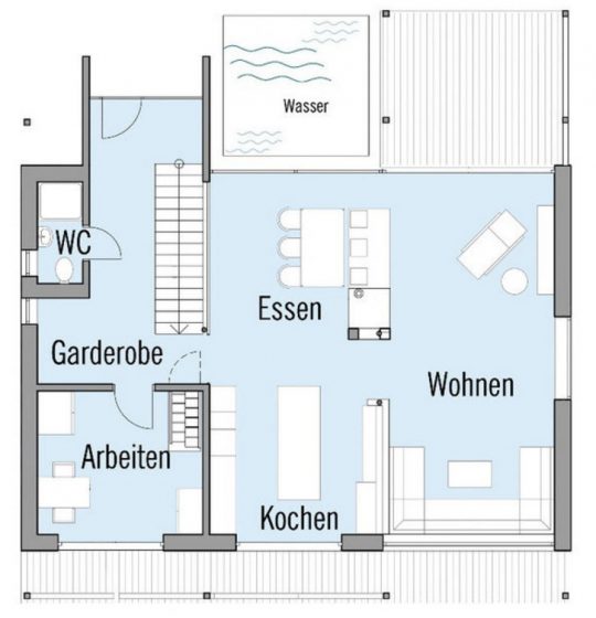 Plan de maison deux étages forme carrée