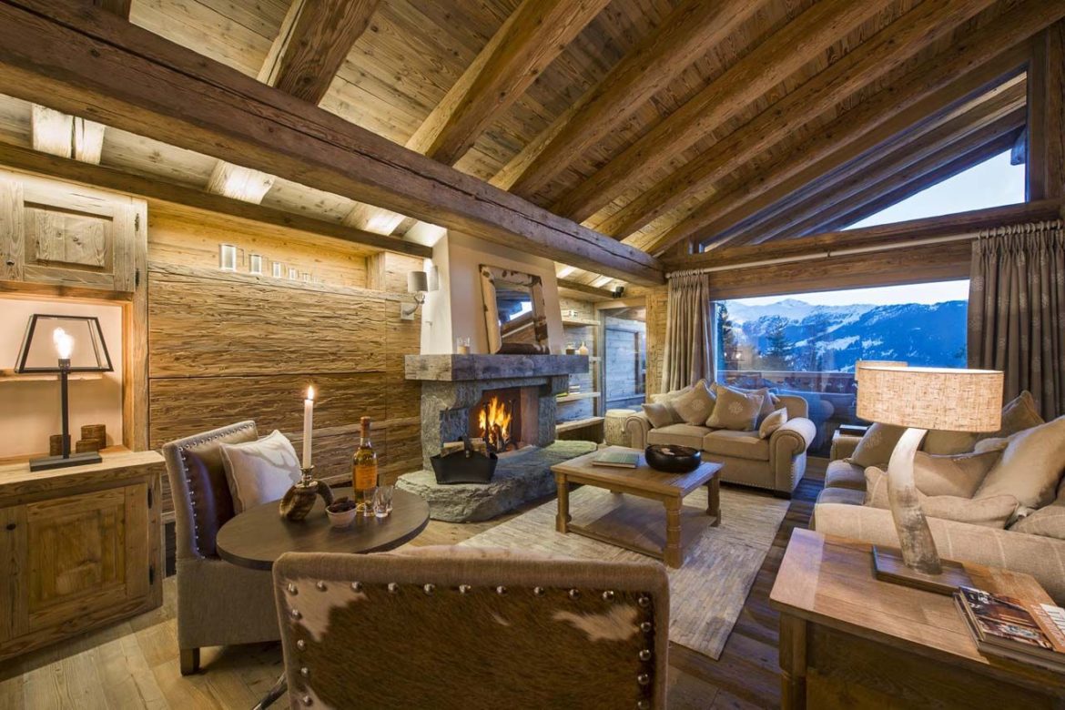 Diseño de sala estar de casa de campo