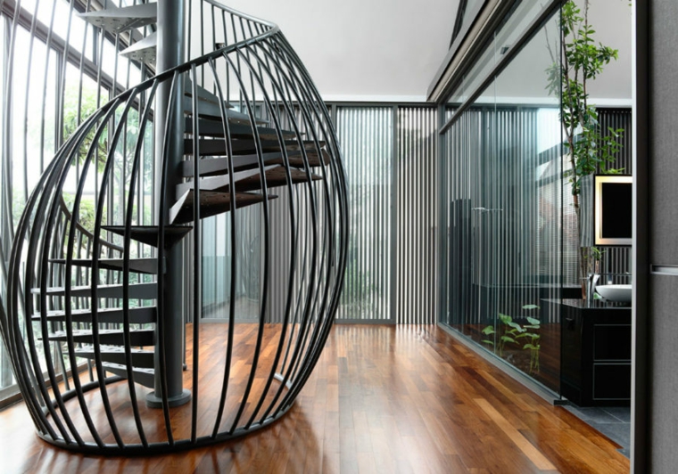 escalier en colimaçon-aluminium-intérieur