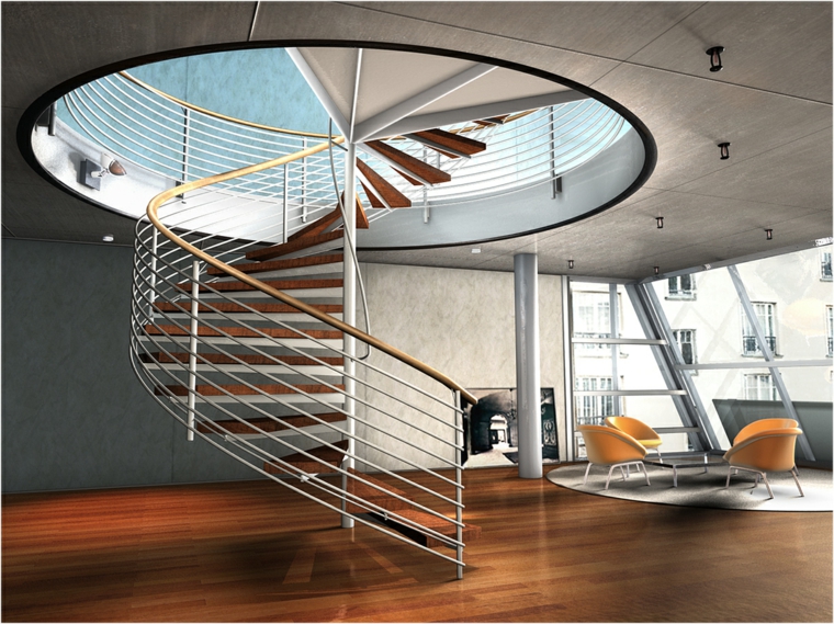 escalier en colimaçon-intérieur-moderne