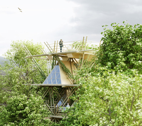 Maison en bambou écologique à plusieurs étages