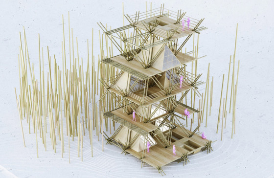Modèle de maison en bambou