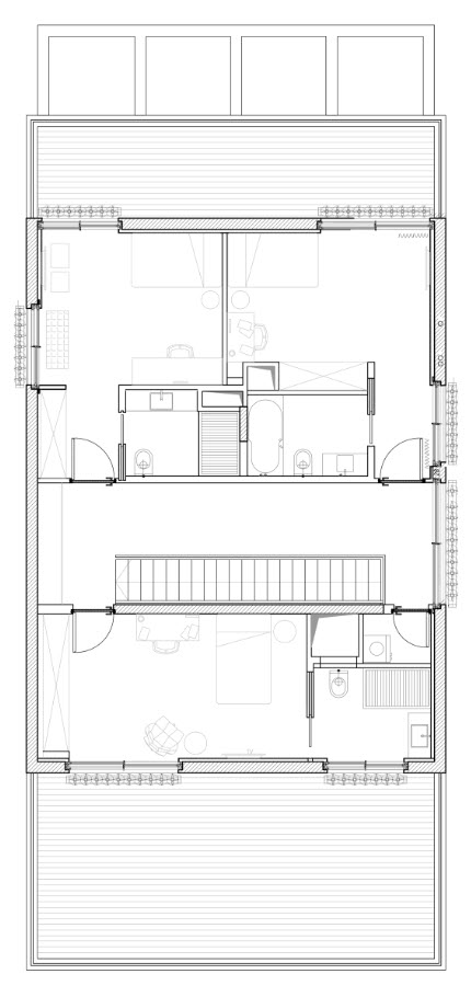 Plan de maison à deux étages - deuxième étage