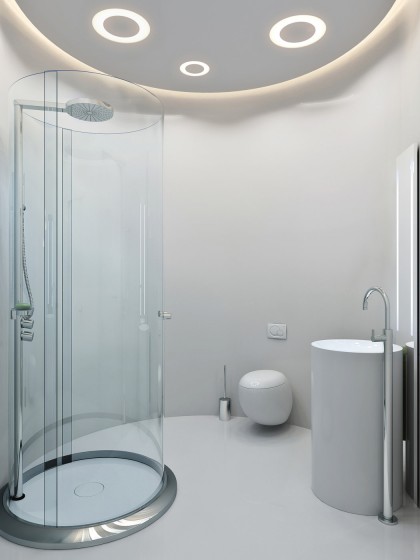 Conception de salle de bain moderne circulaire