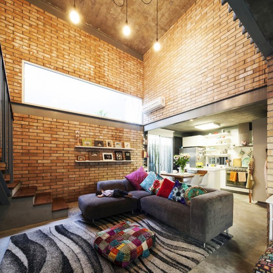 Design d'intérieur avec brique dans le salon