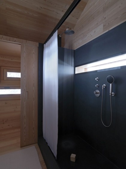 Conception de salle de bain maison en bois