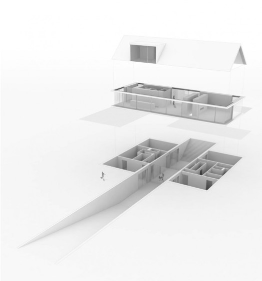 Maquette d'une maison à un étage plus sous-sol