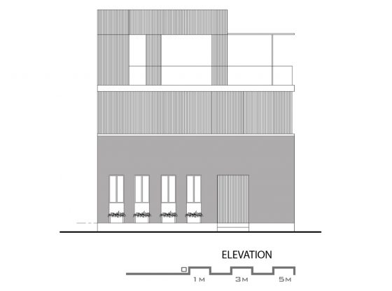 Plan d'élévation de la maison à 3 étages