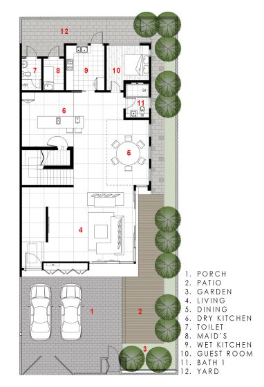 Plan de maison moderne - premier étage