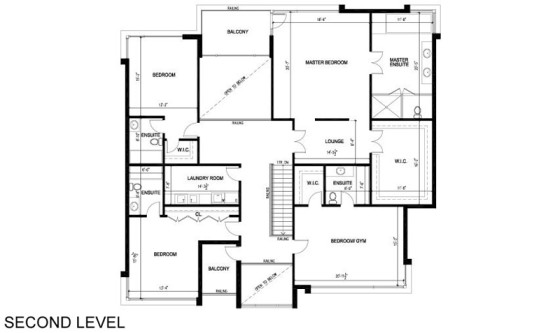 Plan de la maison au deuxième niveau