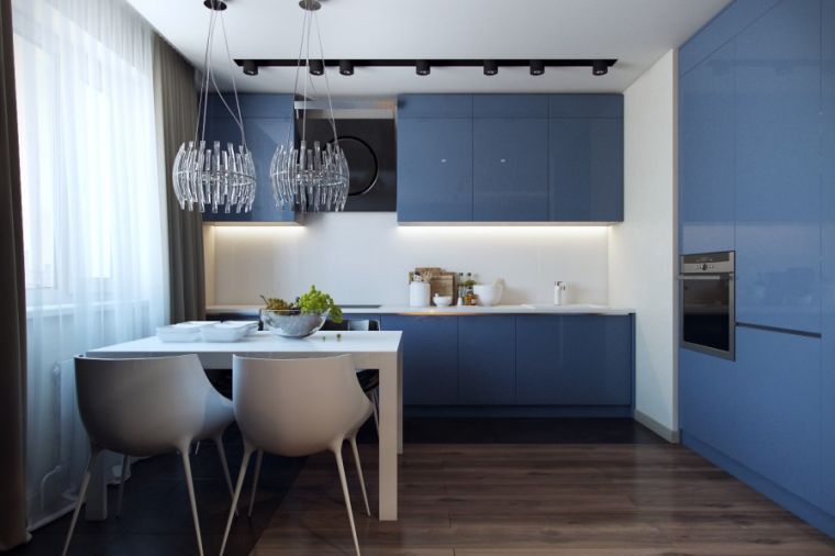 couleurs de base bleu-salle de bain-cuisine-design