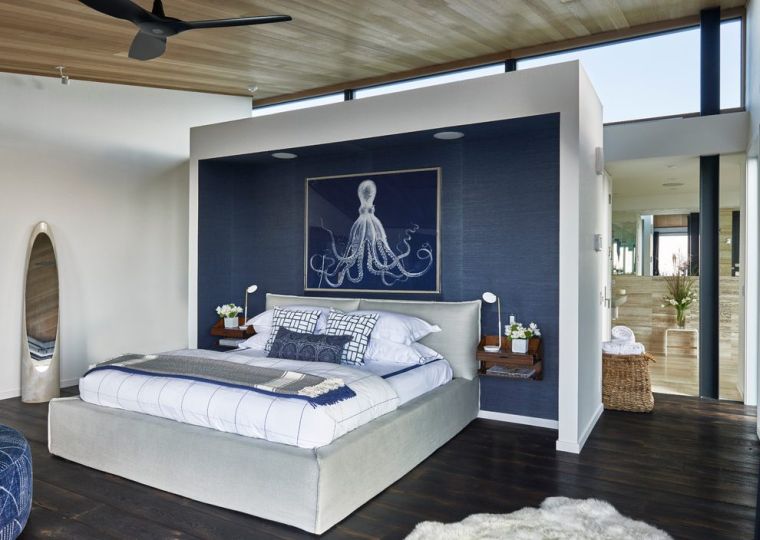 mur bleu-options-chambre-style-moderne