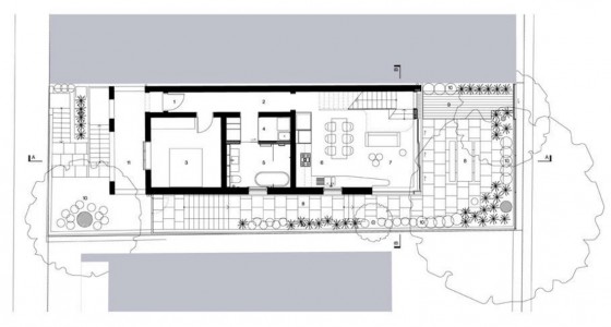 Plan du premier étage de la maison à deux étages
