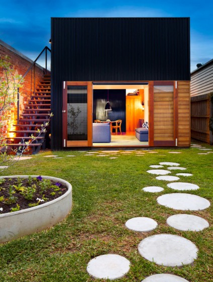 Façade de petite maison à un étage