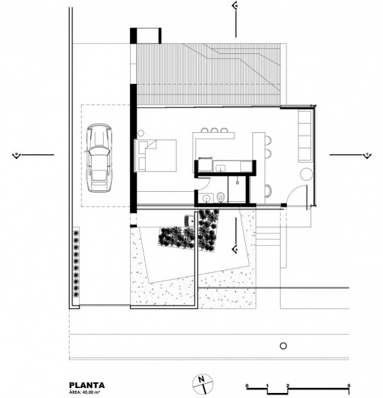 Plan de maison économique à un étage et une chambre
