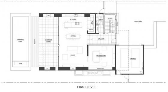 Plan de maison à deux étages - premier niveau